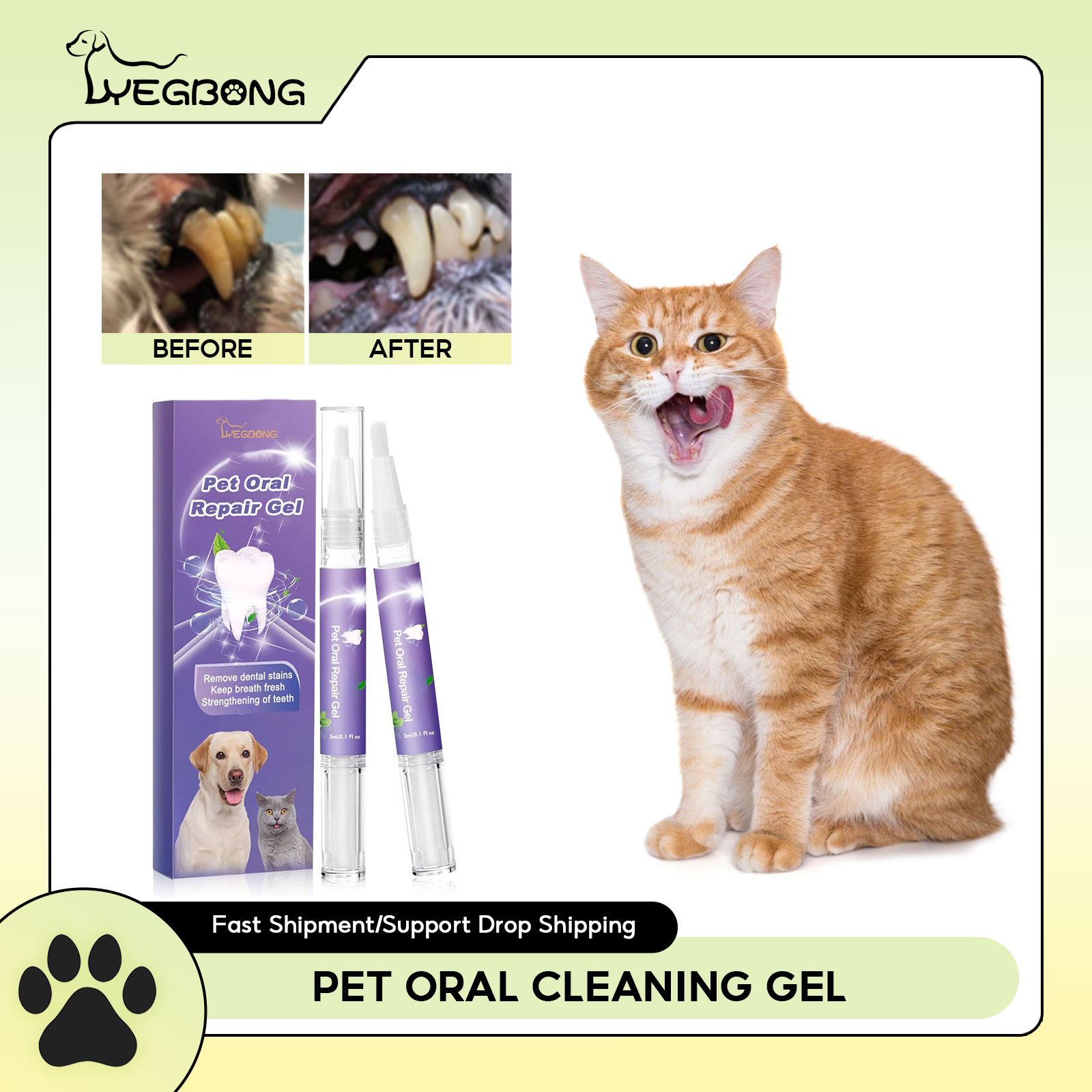 Teeth Whitening Q&M - Pet Oral Onarım Jeli Yavru Tartar