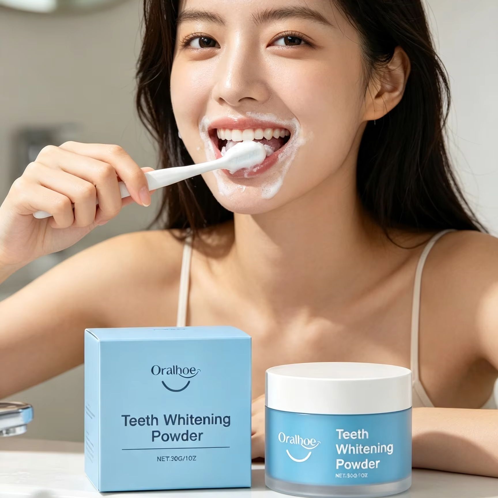 Teeth Whitening Q&M - Oralhoe Diş Tozu, Dişleri Fırçalamak İçin