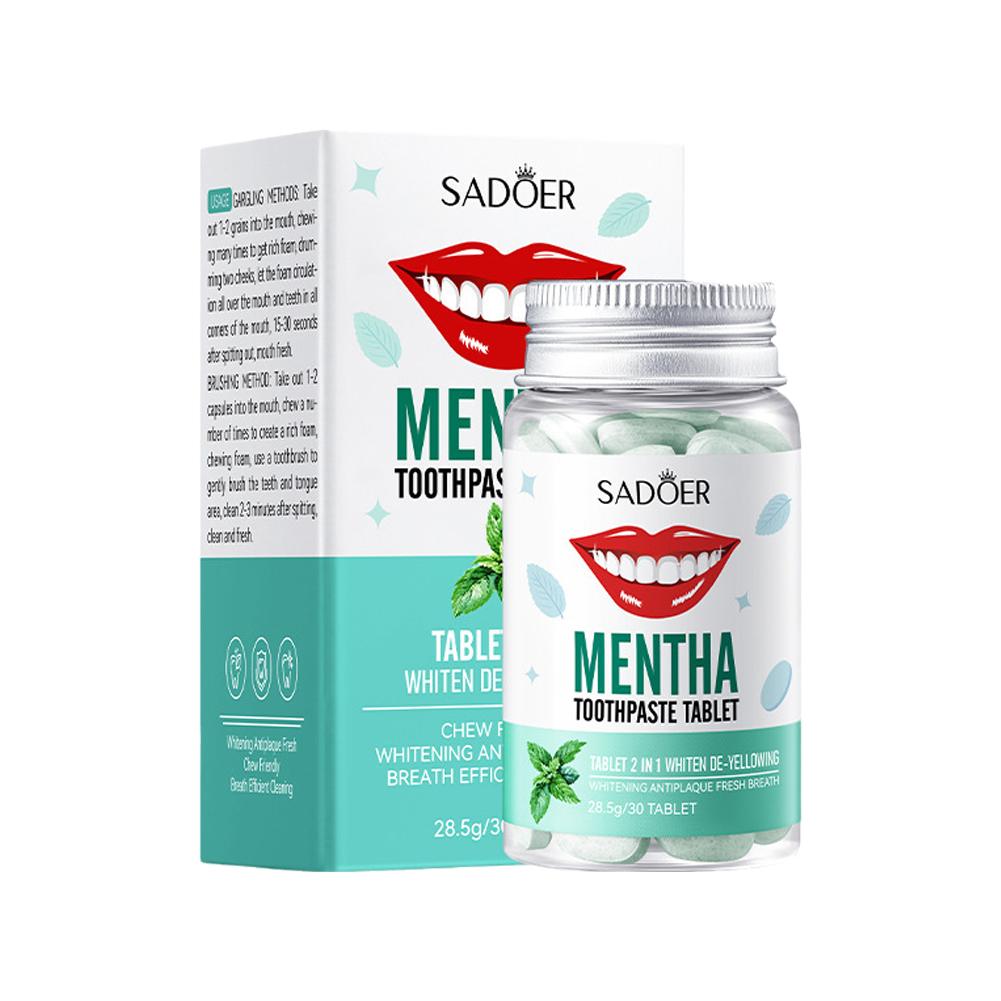 Teeth Whitening Q&M - Nane Katı Diş Macunu Tabletleri Nane